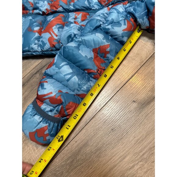 L.L. Bean Infant DownTek Insulated Snowsuit Size 6-12 Months Blue/Orange Deer Pr - Picture 7 of 10